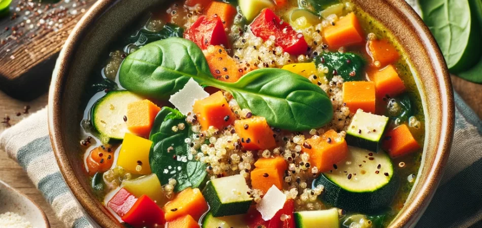 Sopa de verduras y quinoa