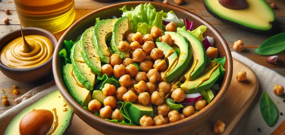 ensalada de garbanzos y aguacate