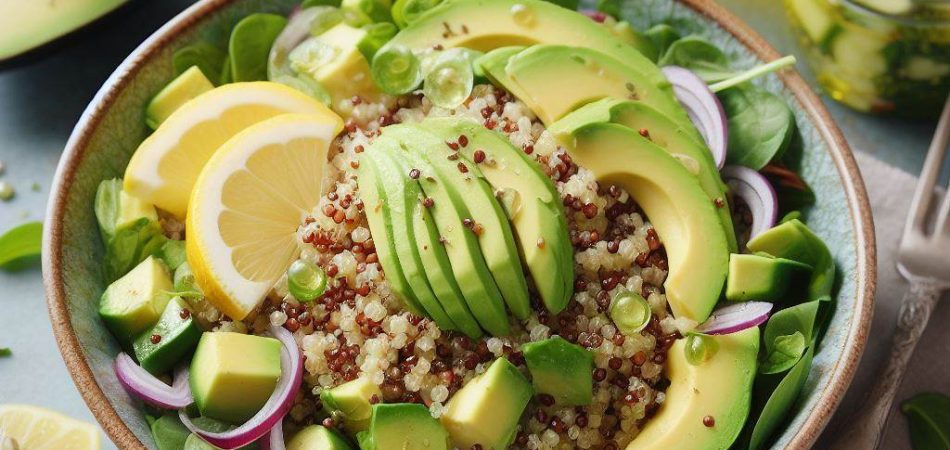 ensalada de quinoa y aguacate