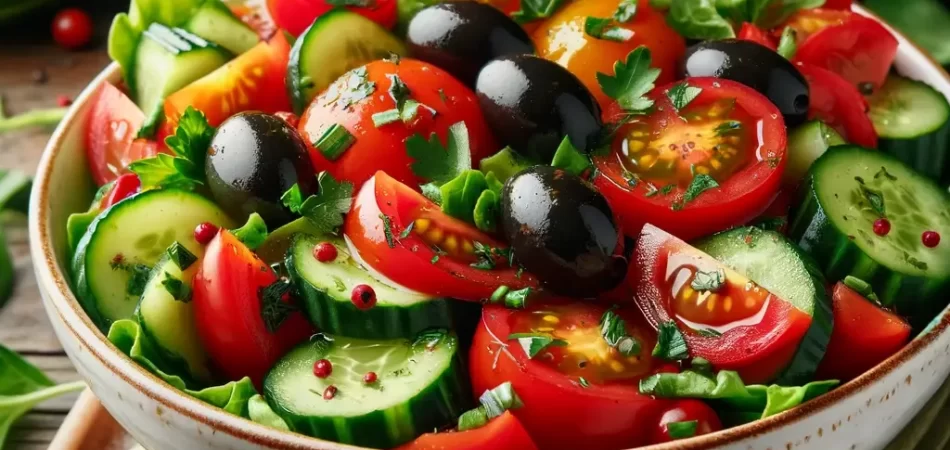 ensalada vegana mediterránea