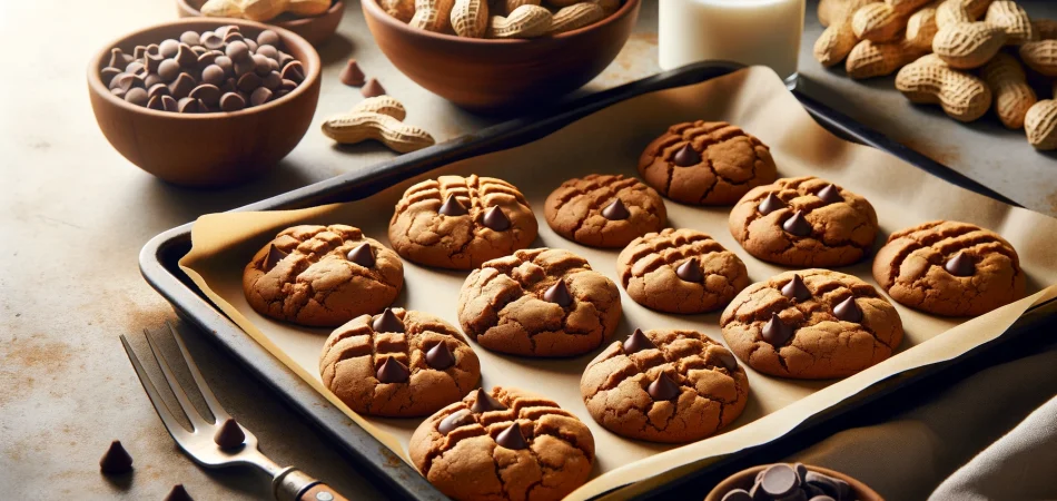 galletas veganas de mantequilla de cacahuete y chocolate