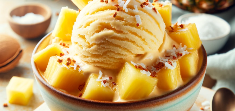 helado vegano de piña colada