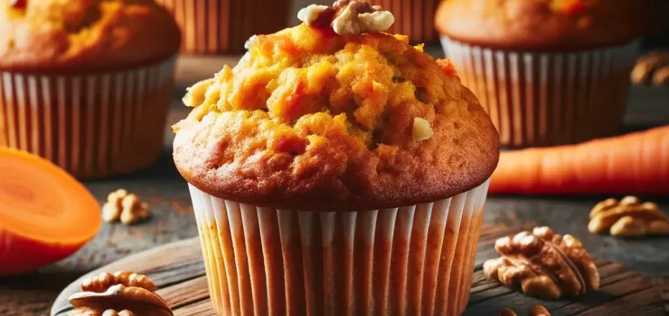 muffins veganos de zanahoria y nueces