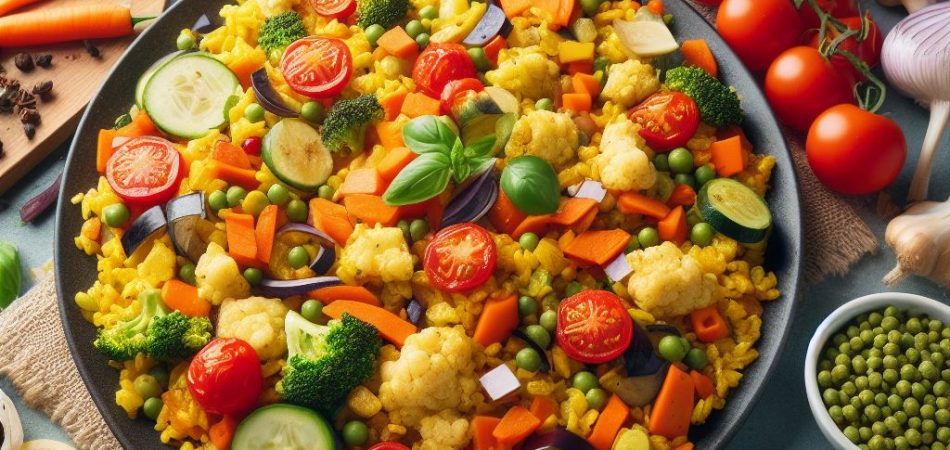 paella vegana de verduras