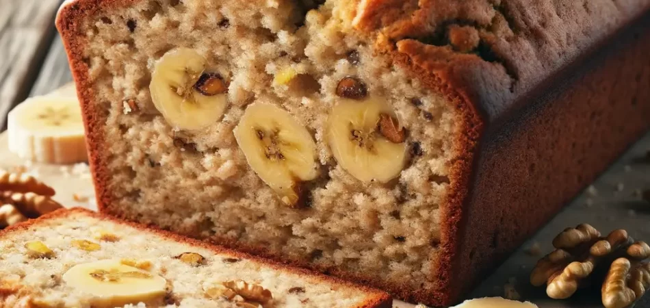 pan de plátano y nueces vegano