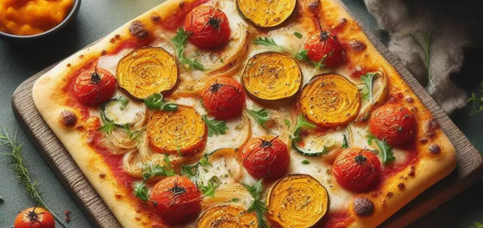 pizza vegana de calabaza