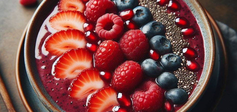 smoothie bowl de frutos rojos