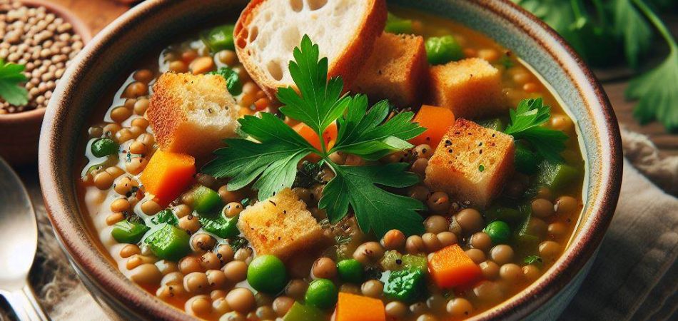 sopa de lentejas y verduras